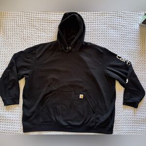 Carhartt Black Hoodie Loose Fit Logo Sleeve Pullover Sweatshirt 5XL